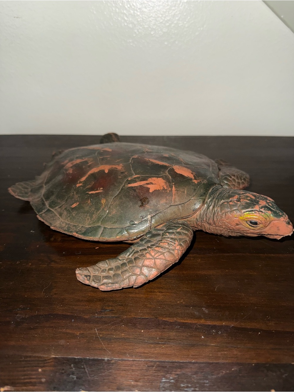 Decorative Sea Turtle Figurine - Green and Orange